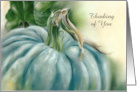 Thinking of You Blue Pumpkin Pastel Art Personalized card