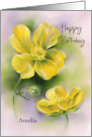 Birthday for Personalized Name Her Buttercups Yellow Wildflowers A card