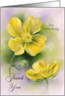 Thank You Buttercups Yellow Wildflowers Art Personalized card