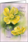 Mothers Day for Mom Buttercups Yellow Wildflowers Art Personalized card
