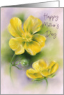 Mothers Day Buttercups Yellow Wildflowers Pastel Art card
