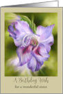 Birthday Wish for Sister Purple Gladiolus Flower Art Personalized card