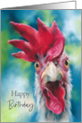 Birthday for Getting Older Whimsical White Chicken card