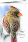 For Niece Birthday Cardinal Female Redbird Personalized card