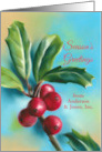 Seasons Greetings from Custom Business Christmas Holly Berries card