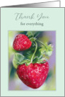 Thank You for Everything Strawberries Pastel Art Personalized card