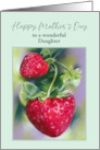 Mothers Day for Daughter Strawberries Pastel Personalized card
