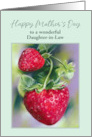 Mothers Day for Daughter in Law Strawberries Pastel Custom card