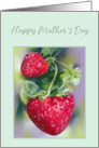 Happy Mothers Day Strawberries Pastel Art card