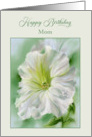 For Mom Birthday White Petunia Flower Pastel Custom card