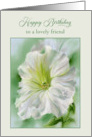 For Friend Birthday White Petunia Flower Pastel Personalized card