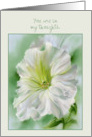 Thinking of You White Petunia Flower Pastel Custom Blank Inside card