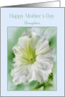Mothers Day for Daughter White Petunia Flower Personalized card