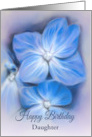 For Daughter Birthday Blue Hydrangea Pastel Floral Art Custom card