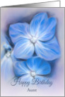 For Aunt Birthday Blue Hydrangea Pastel Floral Art Custom card