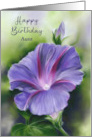 For Aunt Birthday Purple Morning Glory Flower Custom card