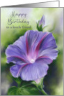 For Friend Birthday Purple Morning Glory Flower Custom card