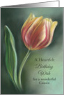 For Cousin Red and Yellow Tulip Birthday Custom card