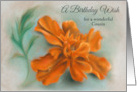 For Cousin Birthday Orange Marigold Art Personalized card