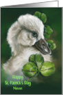 For Niece St Patricks Day Swan Chick Pastel Bird Art Custom card