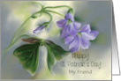 For Friend St Patricks Day Shamrock Flowers Custom card