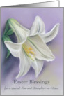 For Son and Daughter in Law White Easter Lily on Purple Custom card