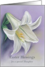 For Daughter White Easter Lily on Purple Custom card