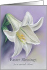 For Aunt White Easter Lily on Purple Custom card