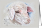 For Son Easter Blessings Lamb Pastel Art Custom card
