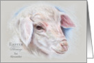 For Personalized Name Easter Blessings Lamb Pastel Art A card