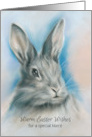 For Niece Easter Gray Bunny Rabbit Pastel Custom card