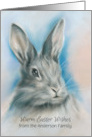 From Our Family Personalized Easter Gray Bunny Rabbit Pastel card