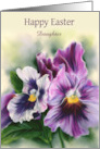 Easter for Daughter Pretty Pansies Colorful Flowers Custom card