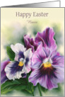 Easter for Niece Pretty Pansies Colorful Flowers Custom card