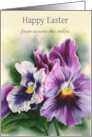Easter Across the Miles Pretty Pansies Colorful Flowers Custom card