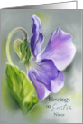 For Niece Easter Purple Violet Wildflower Custom card