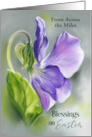 Easter from Across the Miles Purple Violet Wildflower Custom card