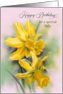 Birthday for Her Yellow Daffodil Spring Flowers Custom card