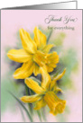 Thank You for Everything Yellow Daffodil Spring Flowers Personalized card