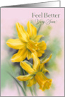 Feel Better Very Soon Yellow Daffodil Spring Flowers card