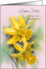 From Our Family Custom Name Easter Yellow Daffodil Spring Flowers card