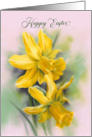 Happy Easter Yellow Daffodil Spring Flowers card