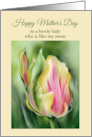 Like a Mom to Me Mothers Day Pretty Tulip Yellow and Pink Custom card