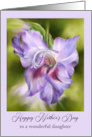 Mothers Day for Daughter Purple Gladiolus Flower Art Personalized card