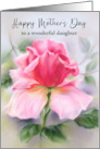 Mothers Day for Daughter Pink Rose Soft Pastel Art Personalized card