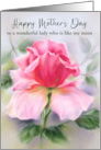 Mothers Day for Like a Mom Pink Rose Soft Pastel Art Personalized card