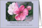 Mothers Day for Like a Mom in Law Pink Quince Flowers Custom card
