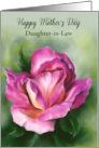 Mothers Day for Daughter in Law Rose Colorful Floral Pastel Art Custom card