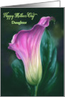 Mothers Day for Daughter Pink Calla Lily Pastel Flower Art Custom card