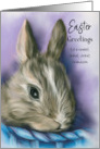 For Great Great Grandson Easter Bunny in a Blue Basket Custom card